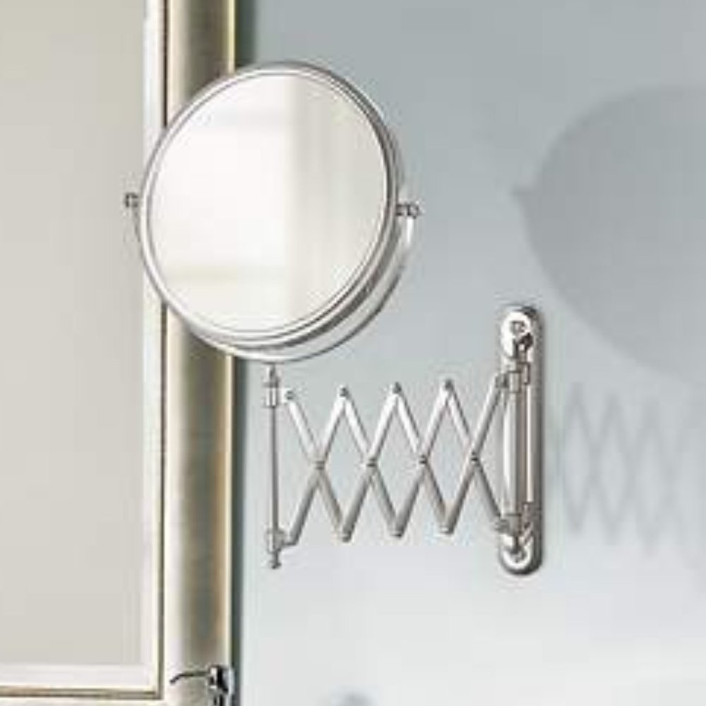 DecoBros 8" 2-Sided Swivel Wall Mount Nickel Mirror